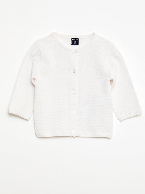 Gilet en point mousse uni - Kiabi