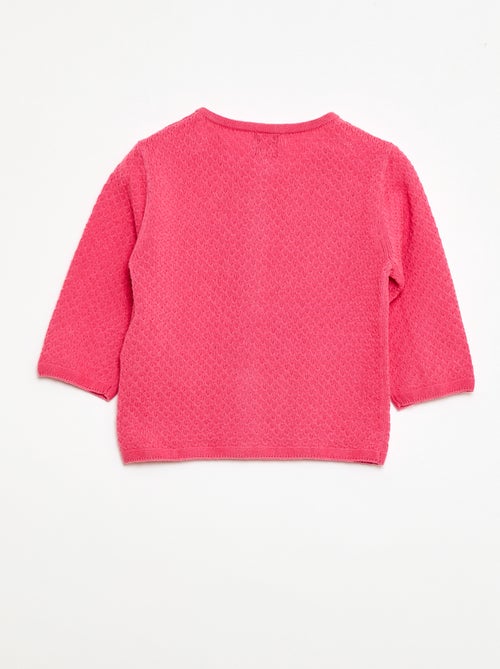 Gilet en point mousse uni - Kiabi