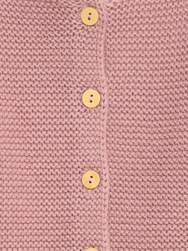 Gilet en point mousse Vieux rose - Kiabi