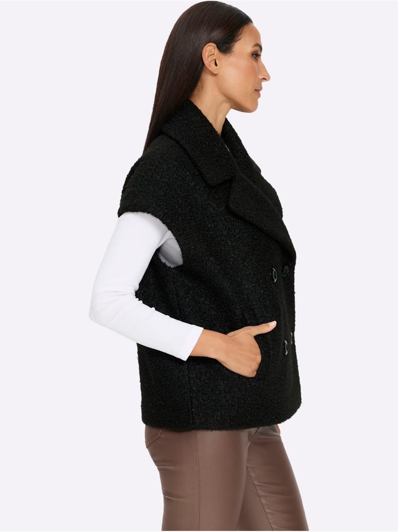 Gilet en polaire douce et moelleuse - taille standard - helline Noir - Kiabi