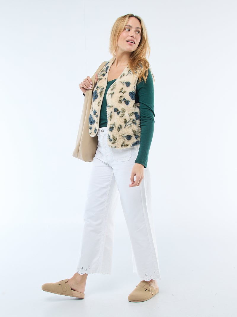 Gilet en sherpa sans manches Beige - Kiabi