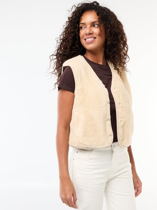 Gilet en sherpa sans manches - Kiabi