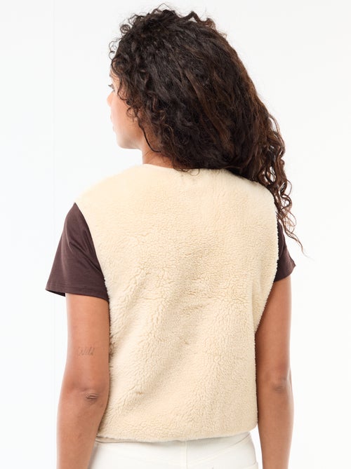 Gilet en sherpa sans manches - Kiabi
