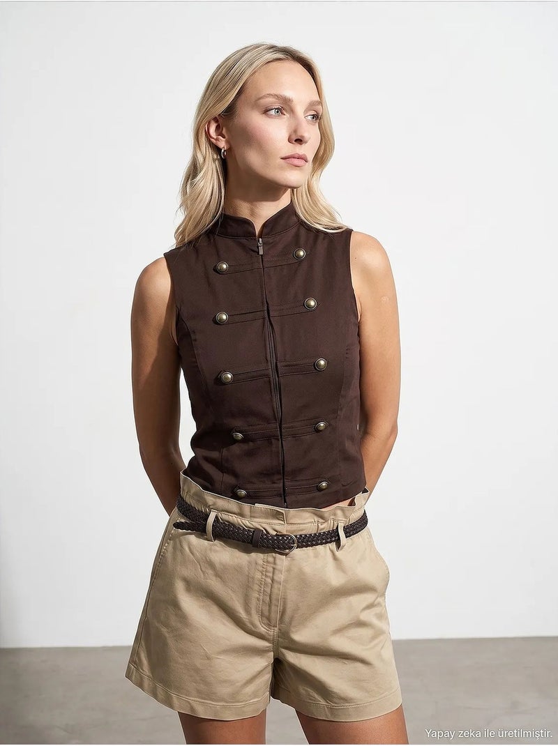 Gilet en tencel dilvin Marron - Kiabi