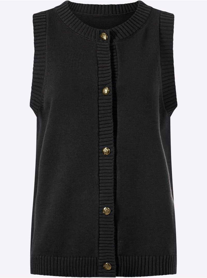 Gilet en tricot - taille standard - helline Noir - Kiabi