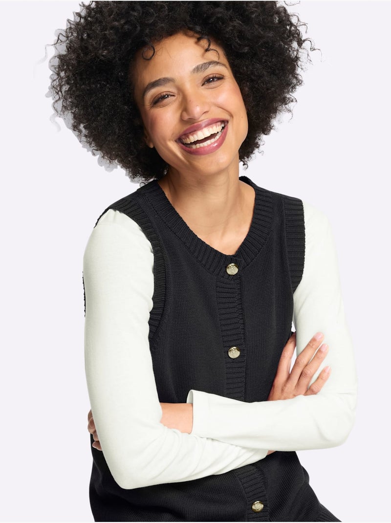 Gilet en tricot - taille standard - helline Noir - Kiabi