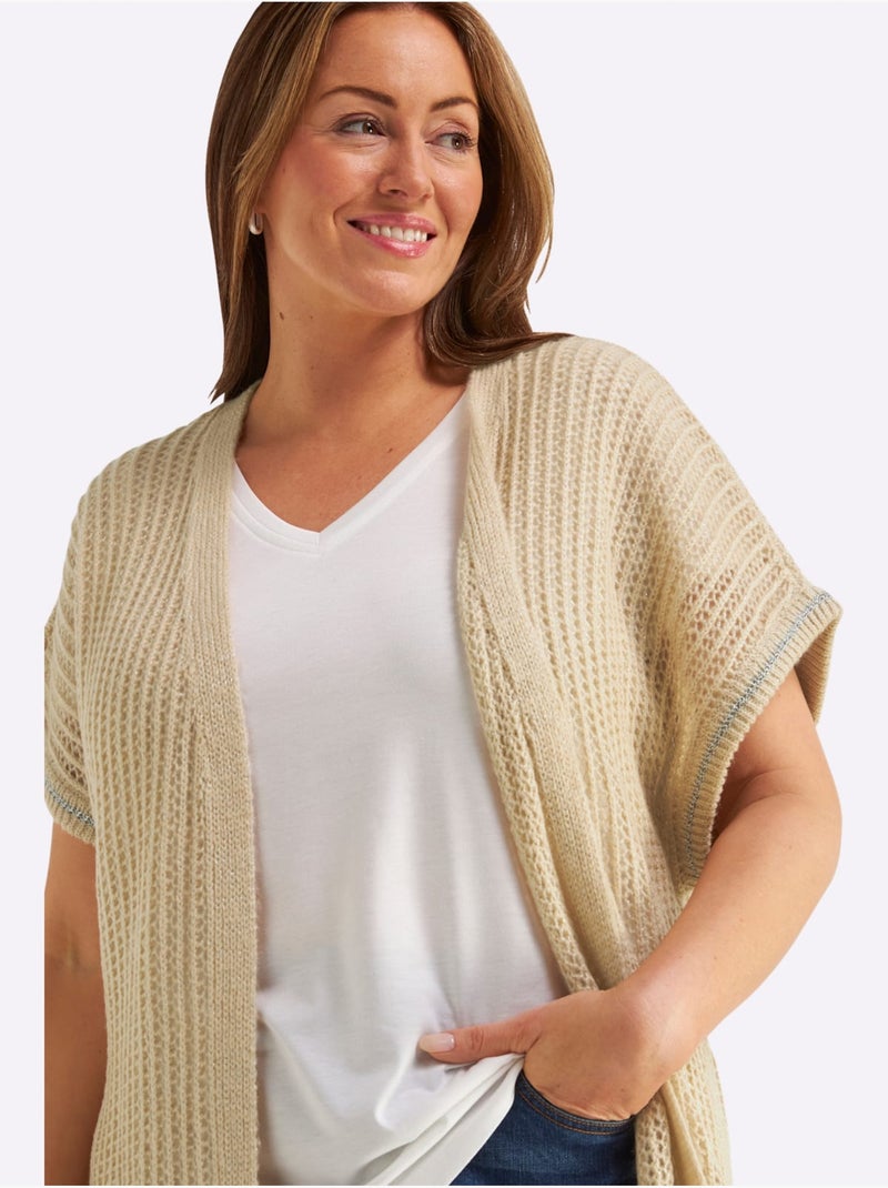 Gilet En Tricot - Taille Standard - Sheego Sable - Kiabi