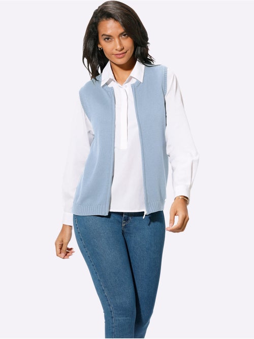 Gilet en tricot 50% coton - taille standard - witt - Kiabi Gilet en tricot 50% coton - taille standard - witt - Kiabi