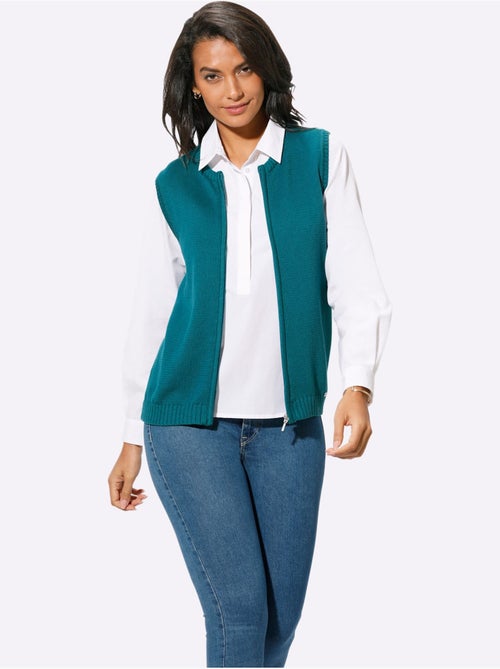Gilet en tricot 50% coton - taille standard - witt - Kiabi Gilet en tricot 50% coton - taille standard - witt - Kiabi