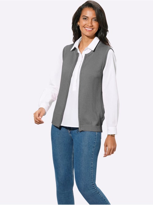 Gilet en tricot 50% coton - taille standard - witt - Kiabi Gilet en tricot 50% coton - taille standard - witt - Kiabi