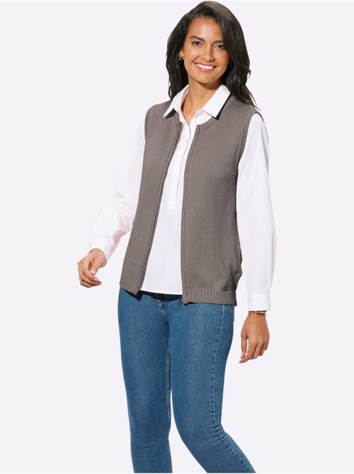 Gilet en tricot 50% coton - taille standard - witt - Kiabi Gilet en tricot 50% coton - taille standard - witt - Kiabi