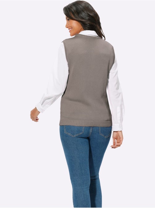 Gilet en tricot 50% coton - taille standard - witt - Kiabi Gilet en tricot 50% coton - taille standard - witt - Kiabi