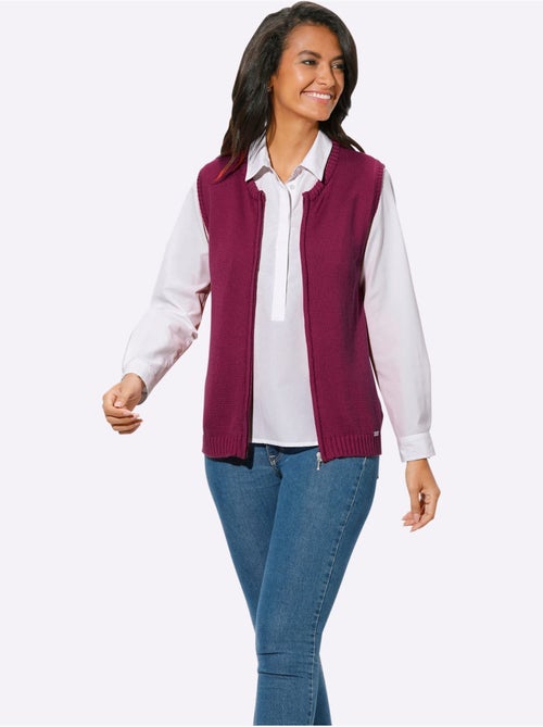 Gilet en tricot 50% coton - taille standard - witt - Kiabi Gilet en tricot 50% coton - taille standard - witt - Kiabi