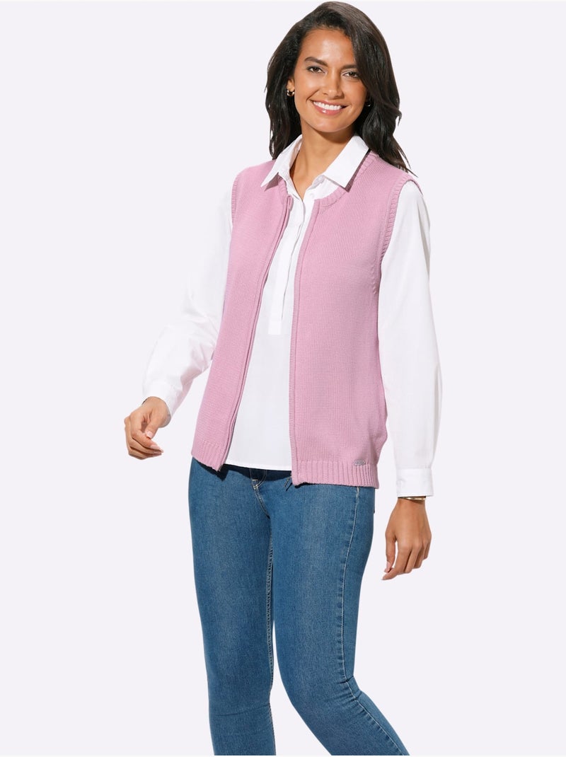 Gilet en tricot 50% coton - taille standard - witt Rose - Kiabi