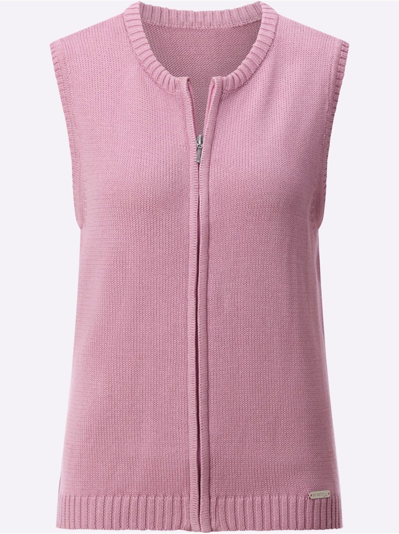 Gilet en tricot 50% coton - taille standard - witt Rose - Kiabi