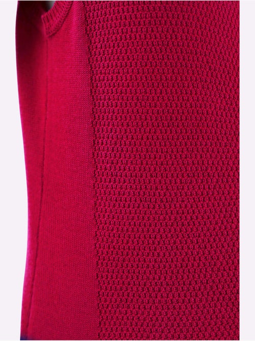 Gilet en tricot à glissière avec ourlet côtelé - taille standard - moda vilona - Kiabi