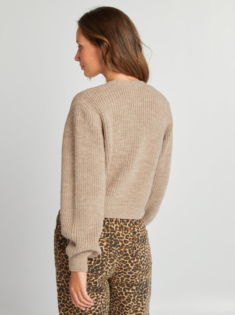 Gilet en tricot à nouer Beige - Kiabi