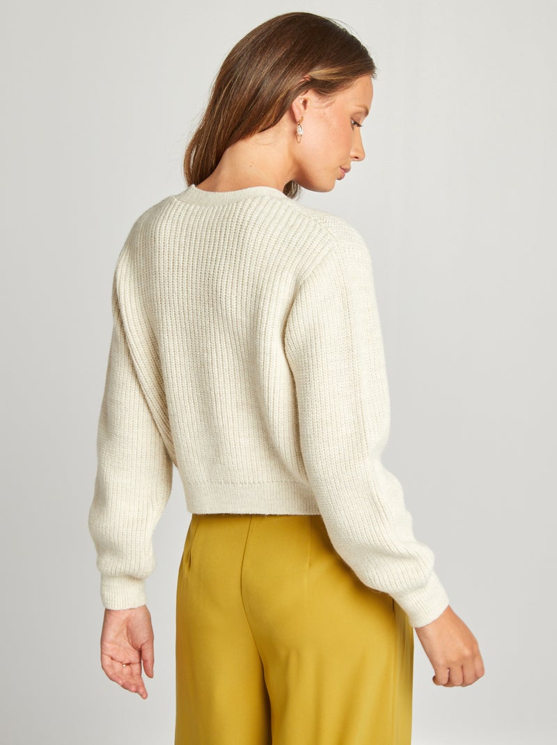 Gilet en tricot à nouer Blanc - Kiabi