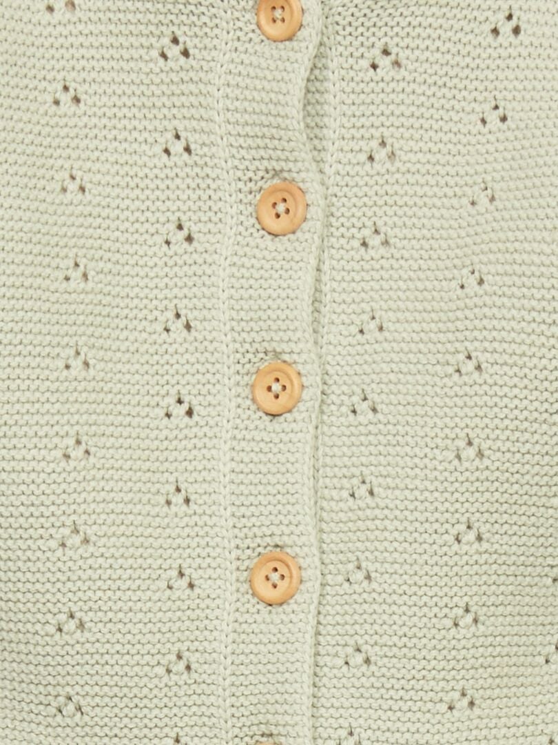 Gilet en tricot avec doublure sherpa Vert - Kiabi