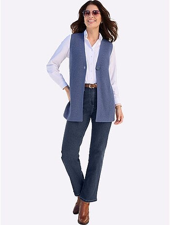 Gilet En Tricot Boutonnée - Taille Standard - Moda Vilona