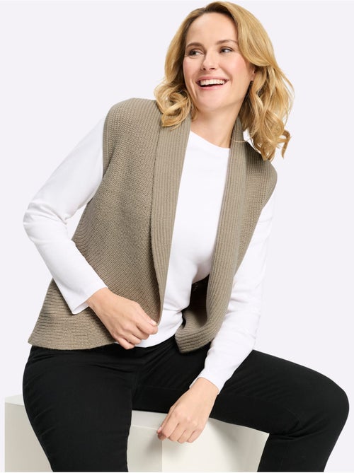 Gilet en tricot col châle mode - taille standard - moda vilona - Kiabi Gilet en tricot col châle mode - taille standard - moda vilona - Kiabi