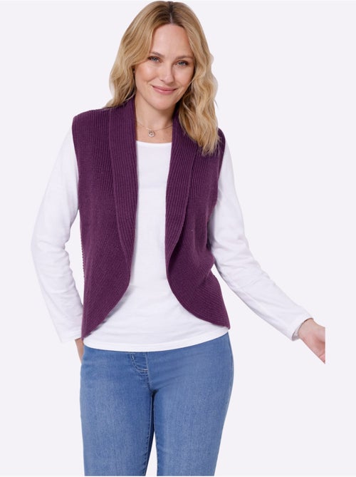 Gilet en tricot col châle mode - taille standard - moda vilona - Kiabi Gilet en tricot col châle mode - taille standard - moda vilona - Kiabi