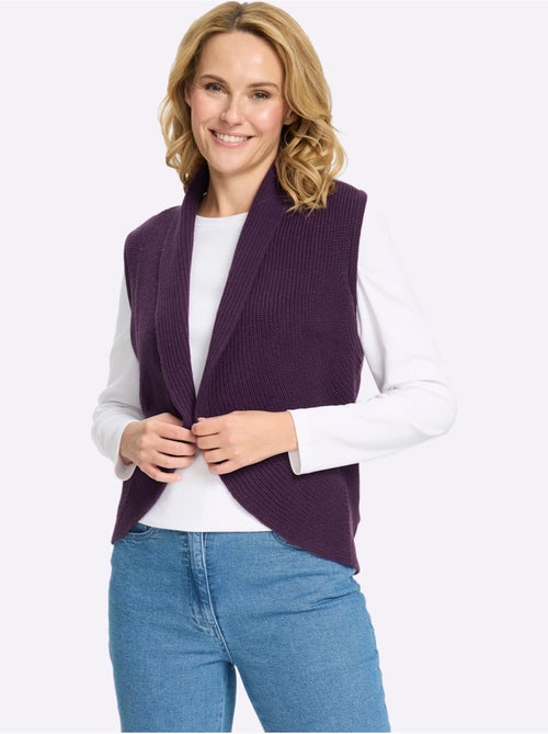 Gilet en tricot col châle mode - taille standard - moda vilona - Kiabi Gilet en tricot col châle mode - taille standard - moda vilona - Kiabi