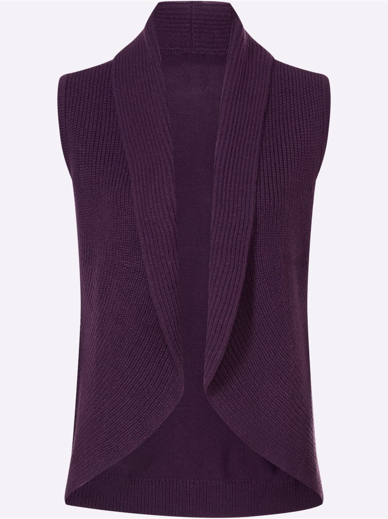 Gilet en tricot col châle mode - taille standard - moda vilona Nude - Kiabi