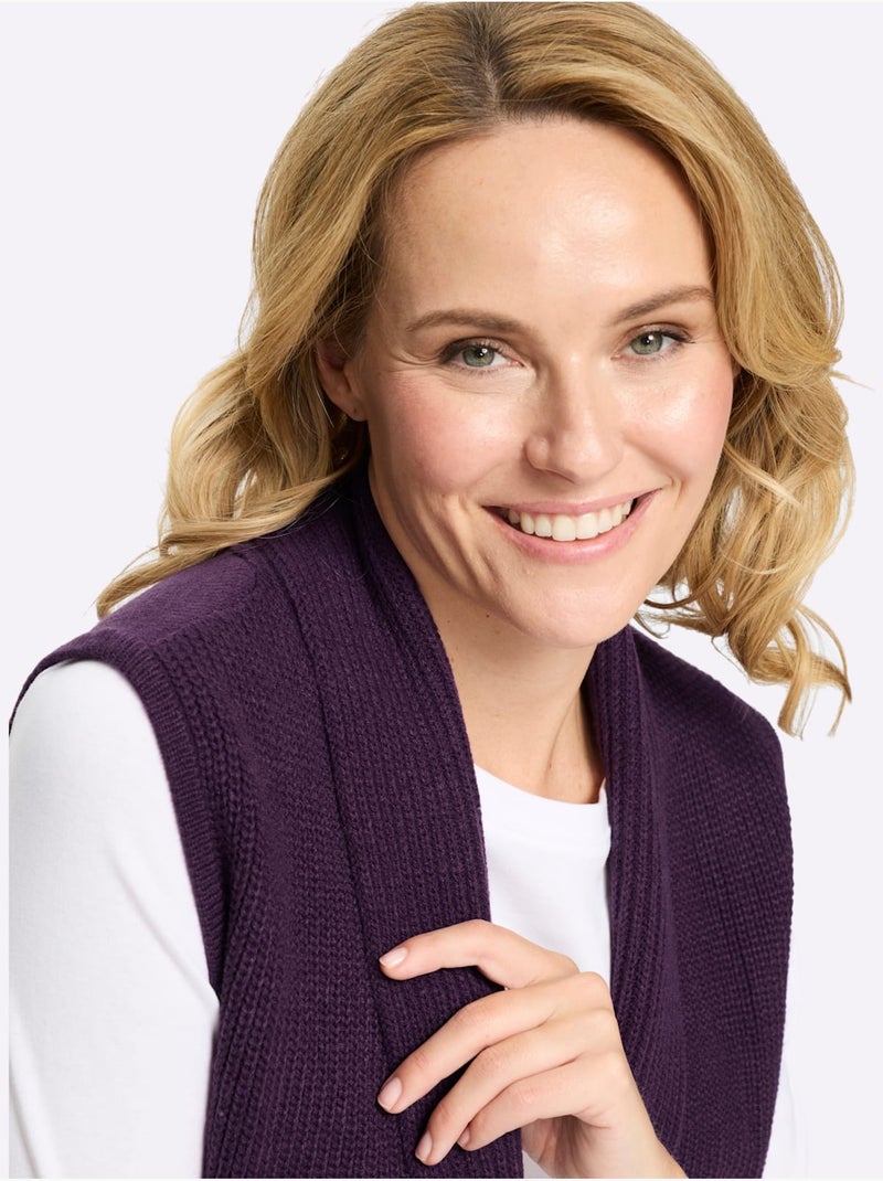 Gilet en tricot col châle mode - taille standard - moda vilona Nude - Kiabi