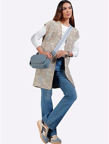 Gilet en tricot coupe ouverte affinante - taille standard - helline