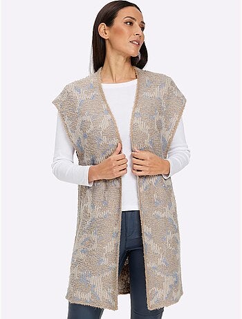Gilet en tricot coupe ouverte affinante - taille standard - helline