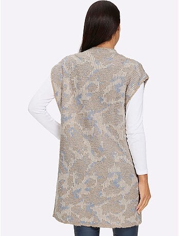 Gilet en tricot coupe ouverte affinante - taille standard - helline