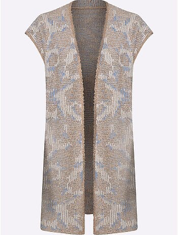 Gilet en tricot coupe ouverte affinante - taille standard - helline