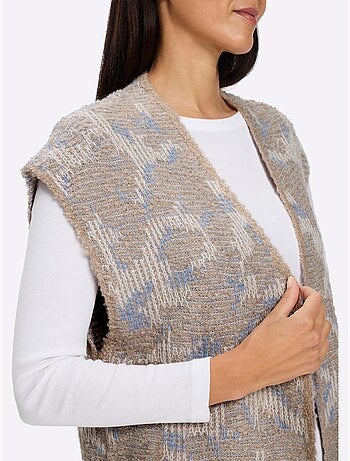 Gilet en tricot coupe ouverte affinante - taille standard - helline