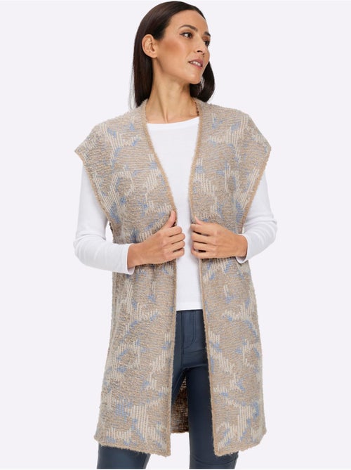 Gilet en tricot coupe ouverte affinante - taille standard - helline - Kiabi Gilet en tricot coupe ouverte affinante - taille standard - helline - Kiabi