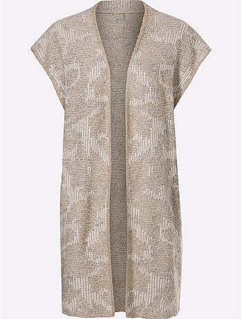 Gilet en tricot coupe ouverte affinante - taille standard - helline