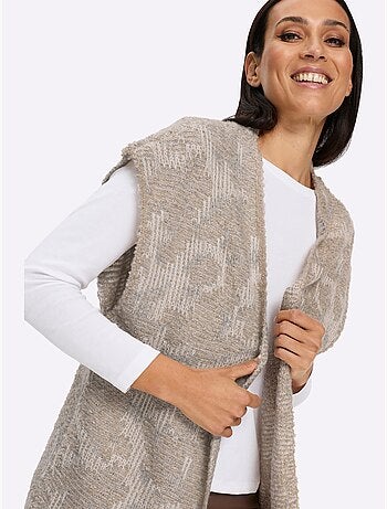 Gilet en tricot coupe ouverte affinante - taille standard - helline