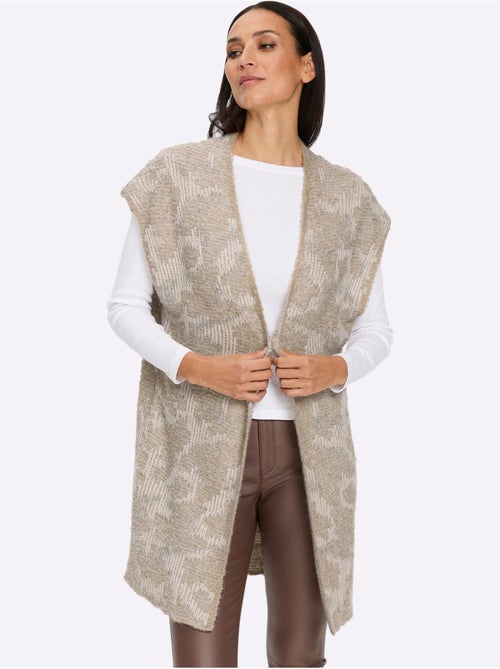 Gilet en tricot coupe ouverte affinante - taille standard - helline - Kiabi Gilet en tricot coupe ouverte affinante - taille standard - helline - Kiabi