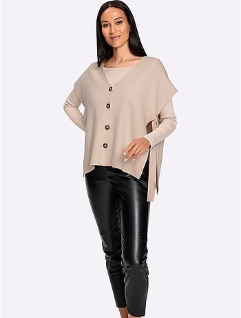 Gilet En Tricot Fentes Latérales Originales Avec Liens à Nouer - Taille Standard - Helline