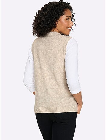 Gilet en tricot fil chiné doux - taille standard - moda vilona