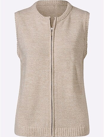 Gilet en tricot fil chiné doux - taille standard - moda vilona