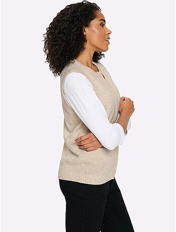 Gilet en tricot fil chiné doux - taille standard - moda vilona