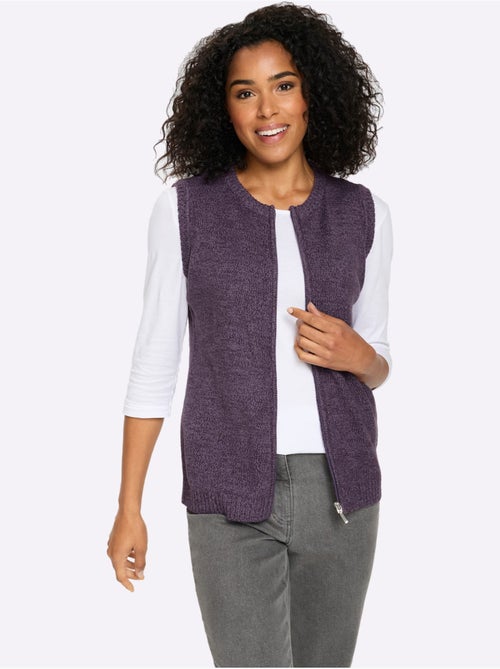 Gilet en tricot fil chiné doux - taille standard - moda vilona - Kiabi