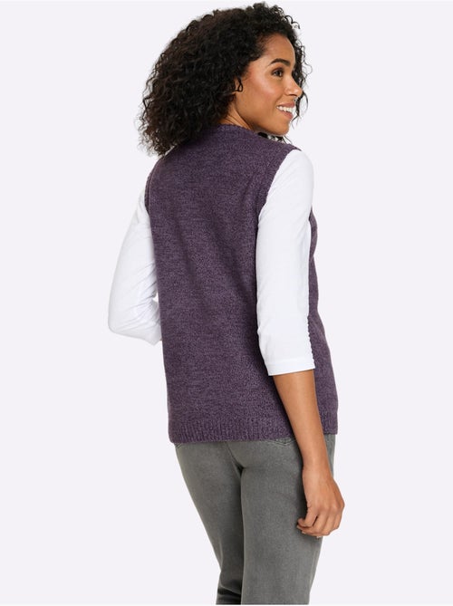 Gilet en tricot fil chiné doux - taille standard - moda vilona - Kiabi
