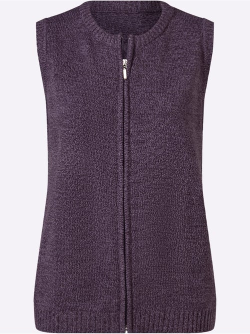 Gilet en tricot fil chiné doux - taille standard - moda vilona - Kiabi