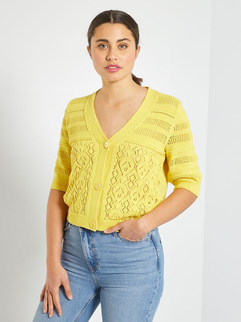 gilet jaune tricoté