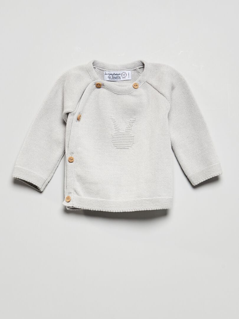 Gilet en tricot 'La Manufacture de Layette' - Fabriqué en France gris - Kiabi