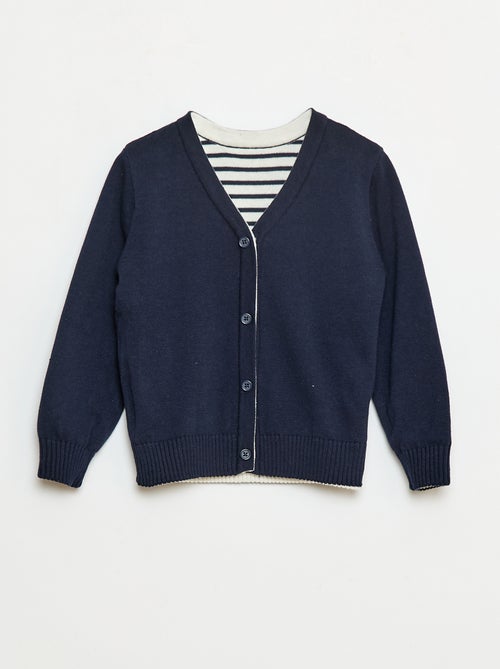 Gilet en tricot marinière réversible - Kiabi
