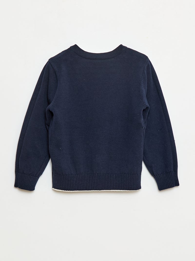 Gilet en tricot marinière réversible Bleu - Kiabi