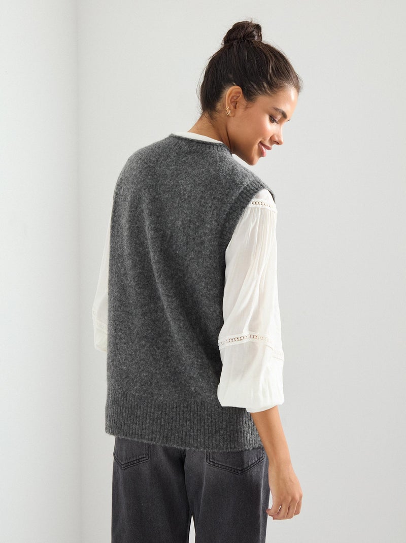 Gilet en tricot, MO Fashion Gris - Kiabi